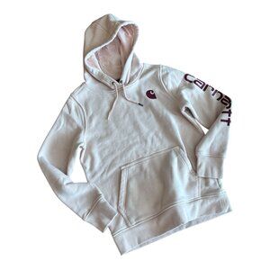 Women's Carhartt Sweatshirt Hoodie, Size S (4-6) Oversized, Blemish Free, Pink